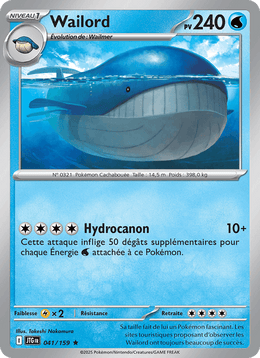 Wailord 041/190 Pokémon Aventures Ensemble (EV09)