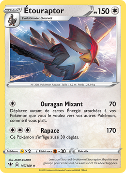Étouraptor 147/201 Pokémon Ténèbres Embrasées