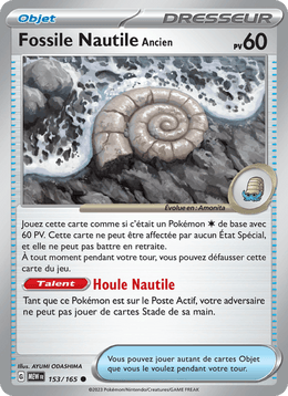 Fossile Nautile Ancien 153/207 Pokémon 151 (MEW)