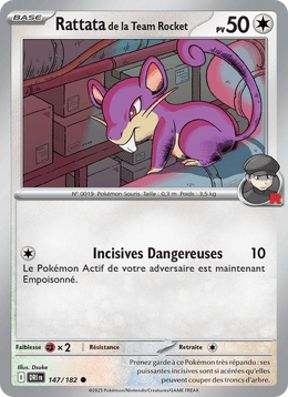 Rattata de la Team Rocket 147/244 Pokémon Rivalités Destinées (EV10)