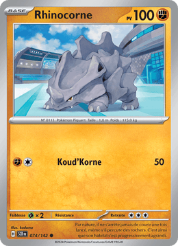 Rhinocorne 074/175 Pokémon Couronne Stellaire (EV07)