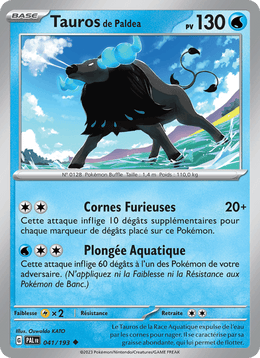 Tauros de Paldea 041/279 Pokémon Évolutions à Paldea (EV02)