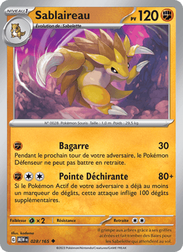 Sablaireau 028/207 Pokémon 151 (MEW)