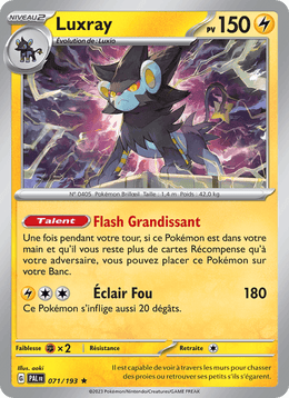 Luxray 071/279 Pokémon Évolutions à Paldea (EV02)