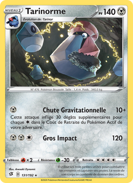 Tarinorme 131/209 Pokémon Clash des Rebelles