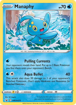 Manaphy SWSH275/PROMO — Pokémon Promo Épée et Bouclier (SWSHP)