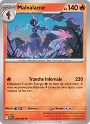 Malvalame 020/130 Pokémon Flammes Fantasmagoriques (ME02)