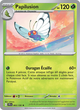 Papilusion 003/190 Pokémon Aventures Ensemble (EV09)