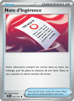 Note d'Ingérence 181/252 Pokémon Étincelles Déferlantes (EV08)