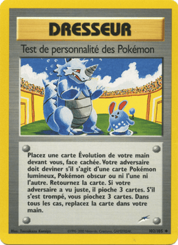 Test de personnalité des Pokémon 102/113 Pokémon Neo Destiny (N4)