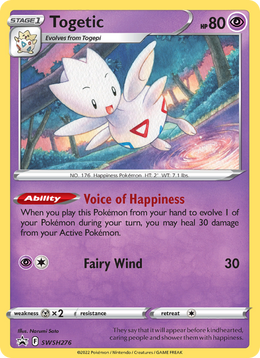 Togetic SWSH276/PROMO — Pokémon Promo Épée et Bouclier (SWSHP)