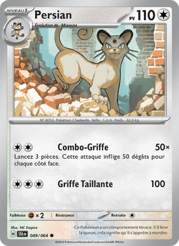 Persian 049/99 Pokémon Fable Nébuleuse (EV6.5)