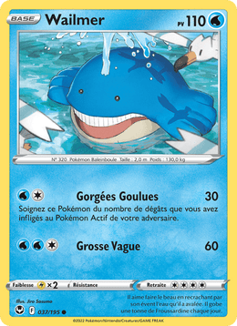 Wailmer 037/215 Pokémon Tempête Argentée (SIT)