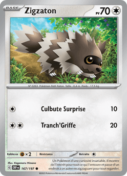 Zigzaton 167/230 Pokémon Flammes Obsidiennes (EV03)