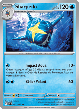 Sharpedo 047/230 Pokémon Flammes Obsidiennes (EV03)