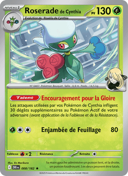 Roserade de Cynthia 008/244 Pokémon Rivalités Destinées (EV10)