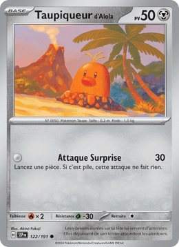 Taupiqueur d'Alola 122/252 Pokémon Étincelles Déferlantes (EV08)