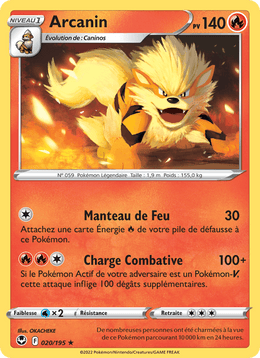 Arcanin 020/215 Pokémon Tempête Argentée (SIT)
