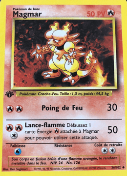 Magmar 36/102 Pokémon Set de Base (BS)