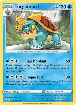 Torgamord 61/216 Pokémon Épée et Bouclier