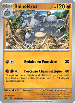 Rhinoféros 112/207 Pokémon 151 (MEW)