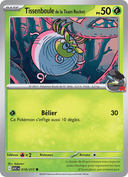 Tissenboule de la Team Rocket 018/295 Pokémon Héros Transcendants (ME2.5)