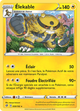 Élekable 59/209 Pokémon Clash des Rebelles