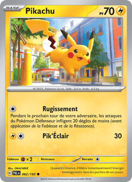 Pikachu 062/279 Pokémon Évolutions à Paldea (EV02)