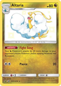 Altaria SV37/94 — Pokémon Destinées Occultes Coffre Étincelant (SMA)