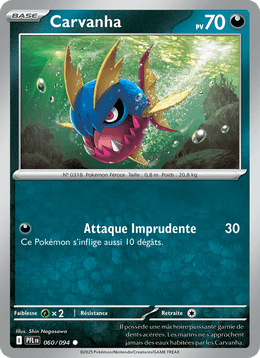 Carvanha 060/130 Pokémon Flammes Fantasmagoriques (ME02)