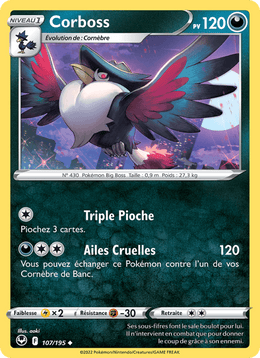 Corboss 107/215 Pokémon Tempête Argentée (SIT)