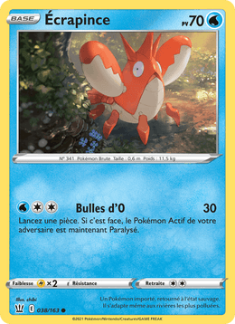 Écrapince 38/183 Pokémon Styles de combat (BST)