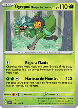 Ogerpon Masque Turquoise 026/244 Pokémon Rivalités Destinées (EV10)