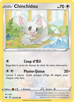 Chinchidou 145/216 Pokémon Épée et Bouclier