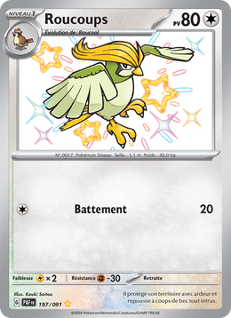 Roucoups - Pidgeotto - Destinées de Paldea 197