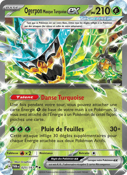 Ogerpon Masque Turquoise-ex 025/226 Pokémon Mascarade Crépusculaire (EV06)