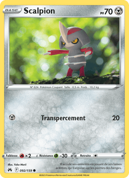 Scalpion 092/160 Pokémon Zénith Suprême (CRZ)