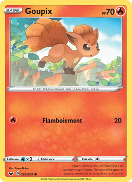 Goupix 22/216 Pokémon Épée et Bouclier