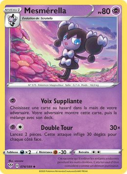 Mesmérella 74/201 Pokémon Ténèbres Embrasées