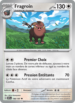 Fragroin 184/230 Pokémon Flammes Obsidiennes (EV03)