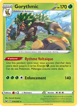 Gorythmic 14/216 Pokémon Épée et Bouclier