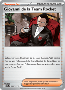 Giovanni de la Team Rocket 204/295 Pokémon Héros Transcendants (ME2.5)