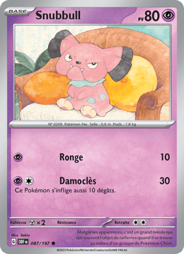 Snubbull 087/230 Pokémon Flammes Obsidiennes (EV03)