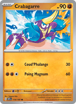 Crabagarre 114/230 Pokémon Flammes Obsidiennes (EV03)