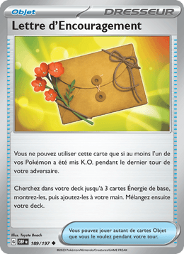 Lettre d'Encouragement 189/230 Pokémon Flammes Obsidiennes (EV03)