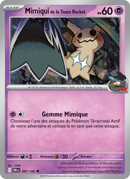 Mimiqui de la Team Rocket 087/244 Pokémon Rivalités Destinées (EV10)