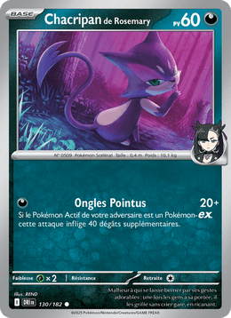 Chacripan de Rosemary 130/244 Pokémon Rivalités Destinées (EV10)