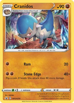 Kranidos SWSH274/PROMO — Pokémon Promo Épée et Bouclier (SWSHP)