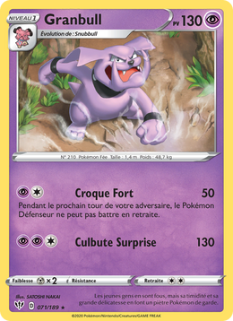 Granbull 71/201 Pokémon Ténèbres Embrasées