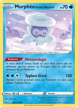 Morphéo Forme Blizzard 34/233 Pokémon Règne de Glace (CRE)